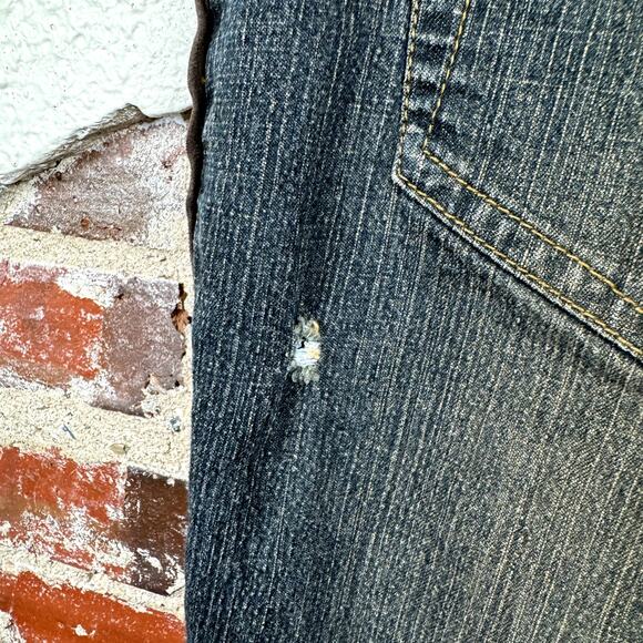 Vintage Carolina Blues Jeans Sz 34 Dark Wash Straight Leg Mid Rise Patchwork Y2K - Picture 5 of 5